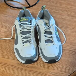 Nike Men's White and Gray Sneakers with Neon Accents